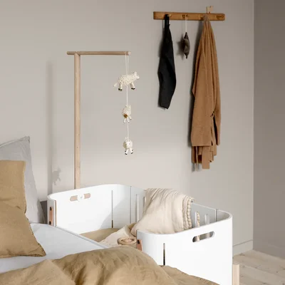 Holder for co-sleeper bed canopy & mobile Oak Holder for co-sleeper bed canopy & mobile Oak