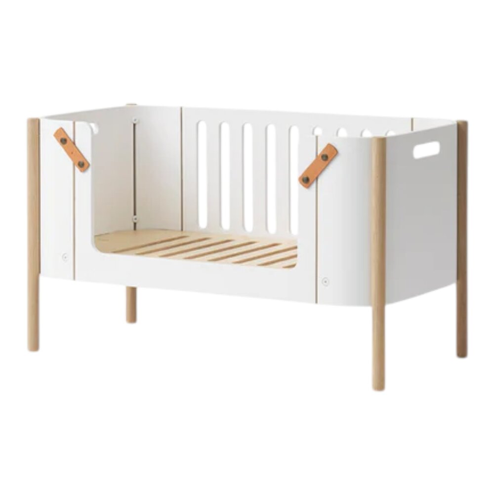 Co-sleeper incl. omvormbare bank, 42x82 cm White/oak