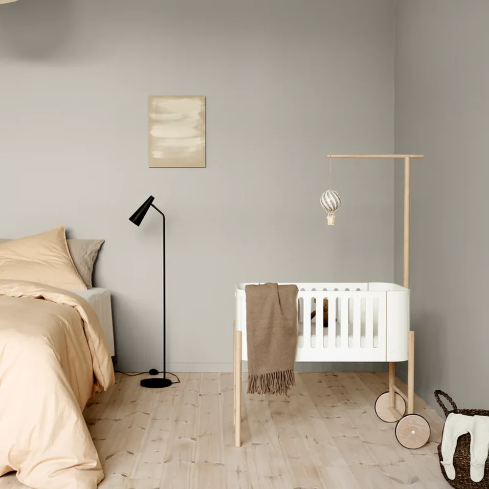 Co-sleeper incl. omvormbare bank, 42x82 cm White/oak