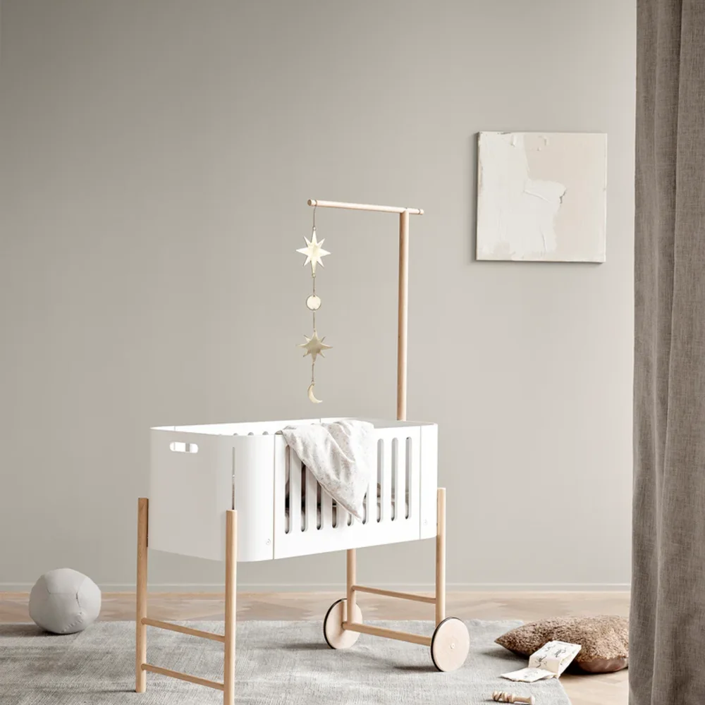 Holder for co-sleeper bed canopy & mobile Oak Holder for co-sleeper bed canopy & mobile Oak