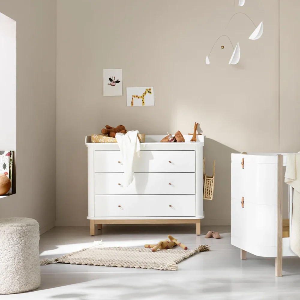 Nursery dresser 3 drawers White/oak