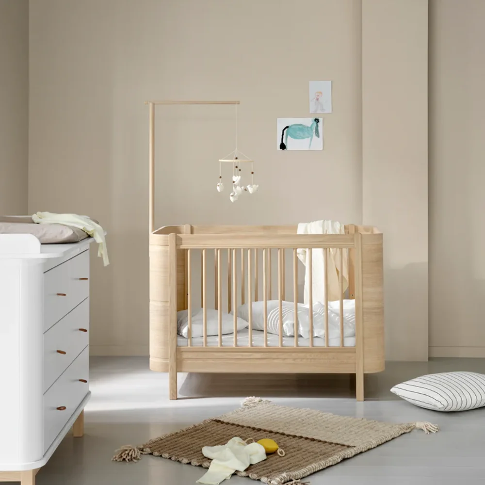 Mini+ cot bed, 68x122 cm Oak