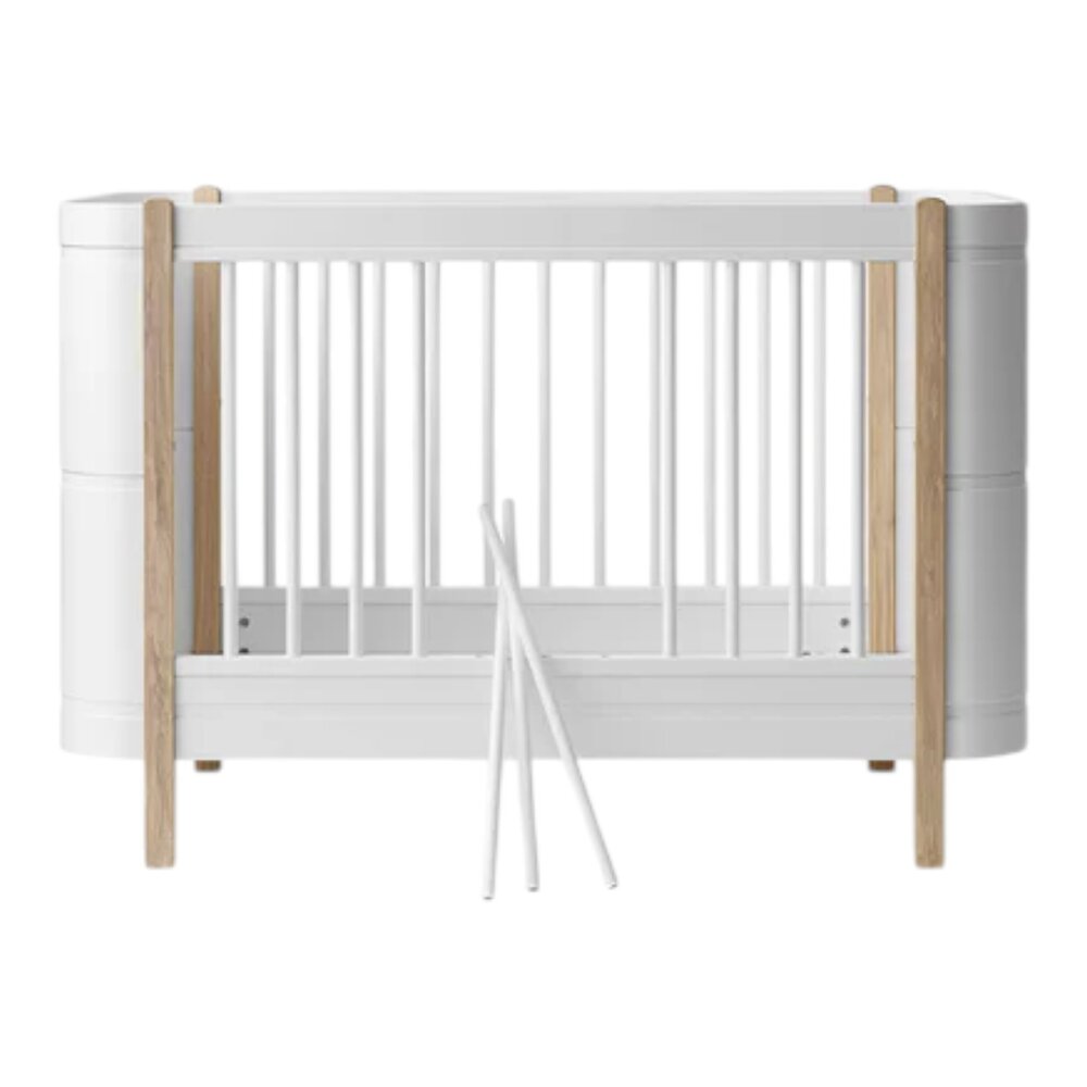 Mini+ cot bed, 68x122 cm White/oak