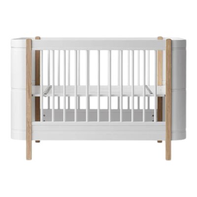 Mini+ babybed, 68x122 cm White/oak