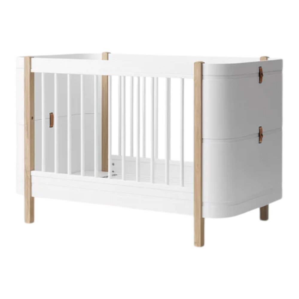 Mini+ cot bed, 68x122 cm White/oak