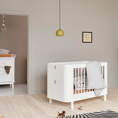 Mini+ cot bed incl. junior kit, 68x122/162 cm White