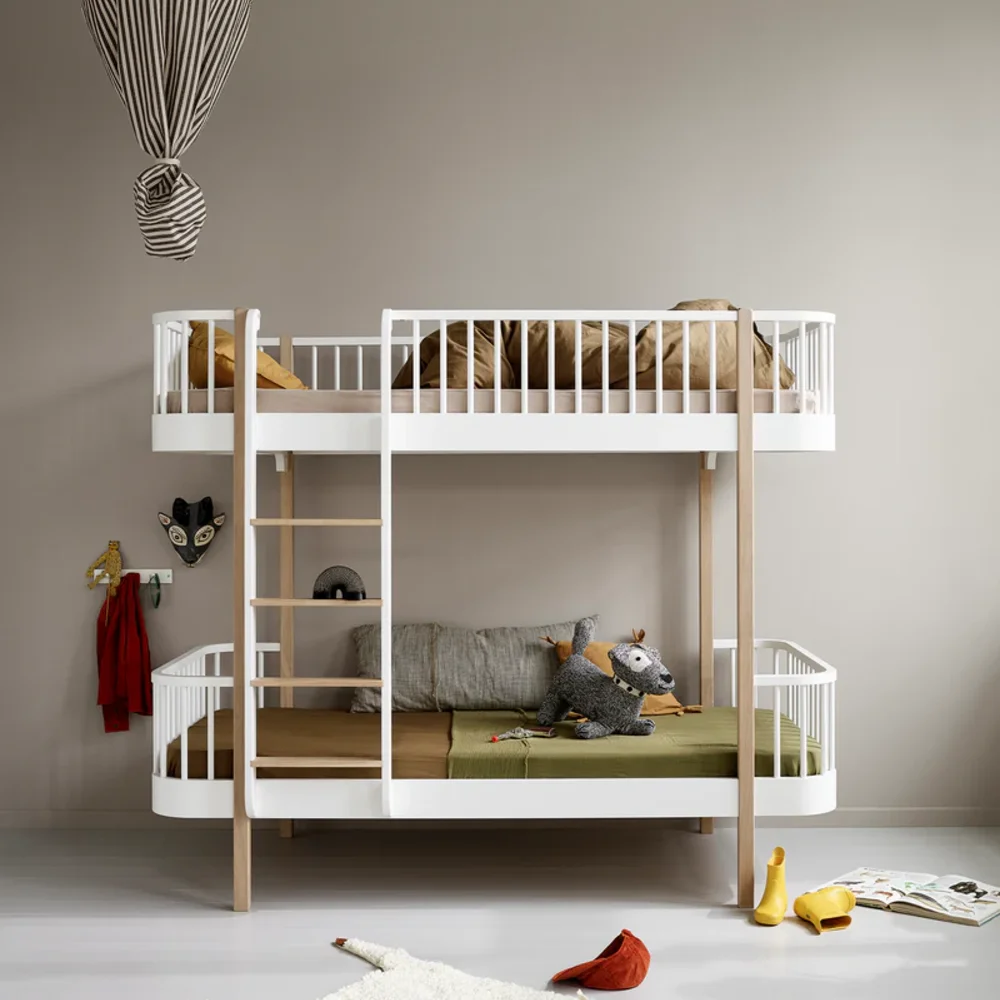 Original bunk bed, 90x200 cm White/oak