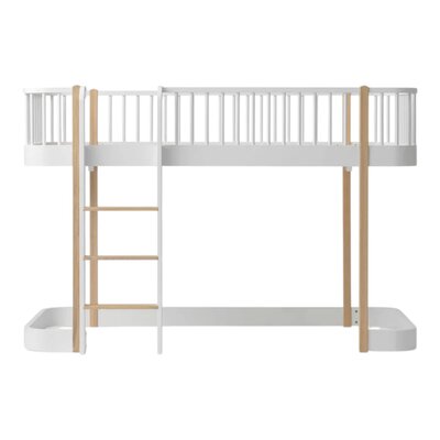 Original low loft bed 138 cm, 90x200 cm White/oak