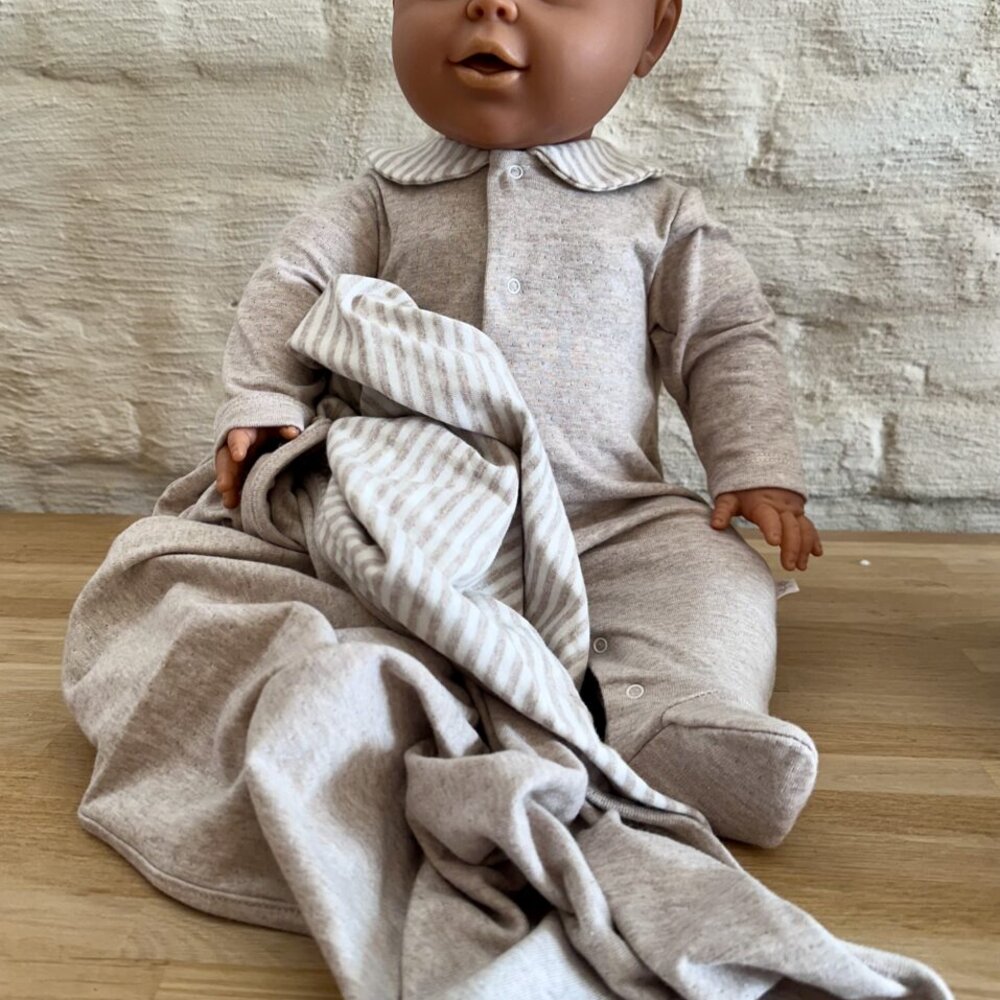 Deken Luca gestreept 80x80 cm Beige