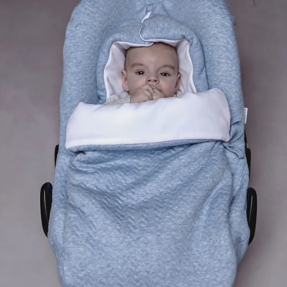 Voetenzak/Engelennestje 3/5-punts gordel Denim Blue