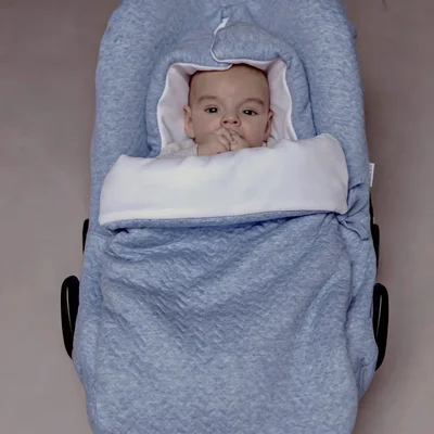 Chevron Voetenzak/Engelennestje 5-punts gordel Denim Blue