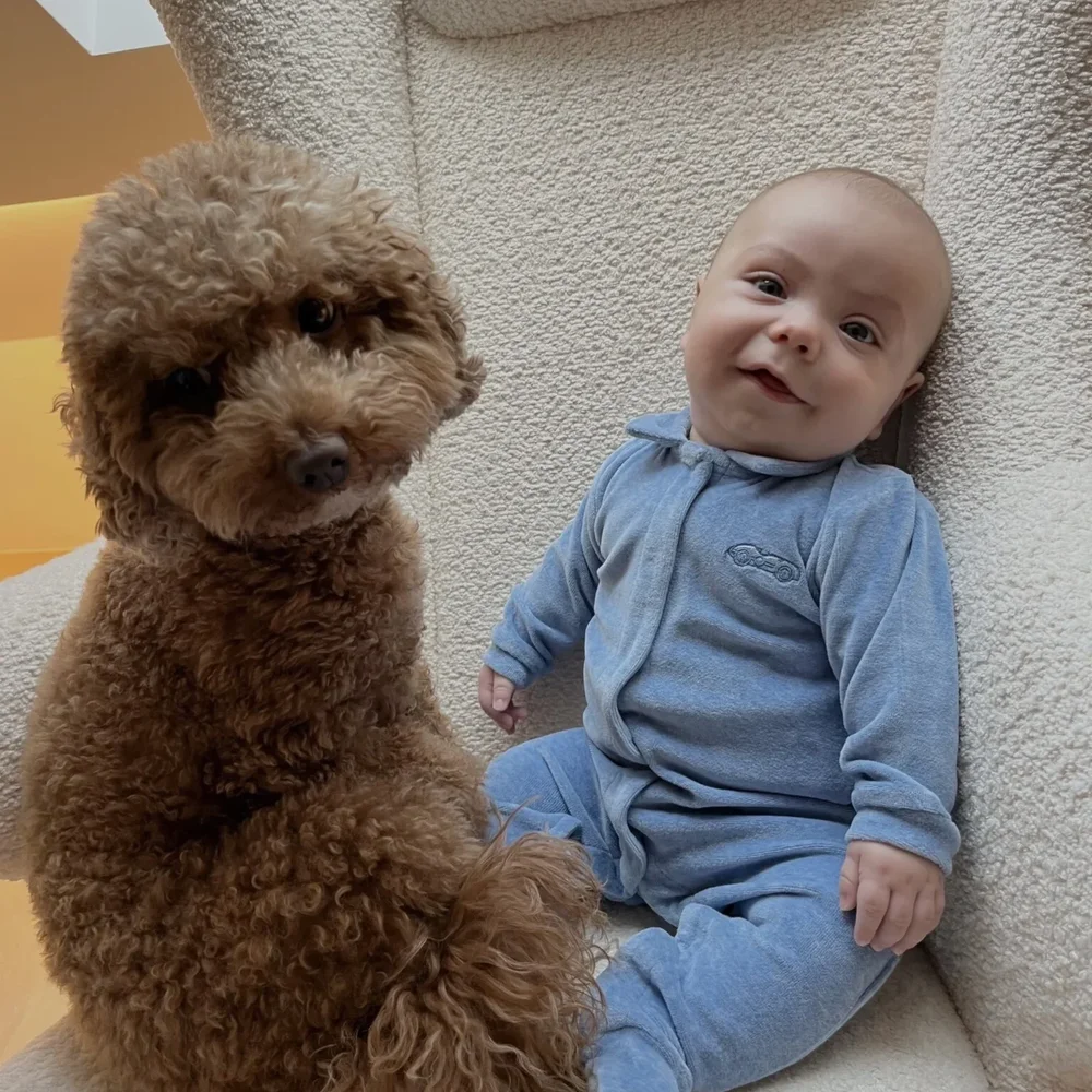 Babypakje Velours Denim Blue