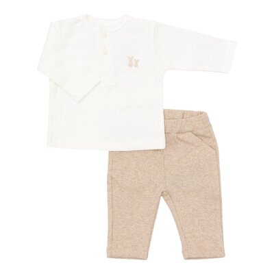 Baby set Luc Camel broekje - Off white shirt Camel