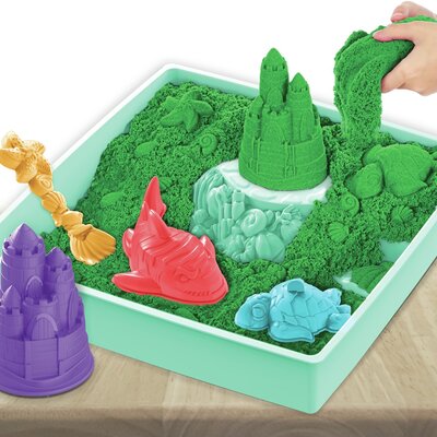 Zandbak-Set Met 454 gram Groen Speelzand Opbergzandbak 4 Vormen En Gereedschap Zandbak-Set Met 454 gram Groen Speelzand Opbergzandbak 4 Vormen En Gereedschap