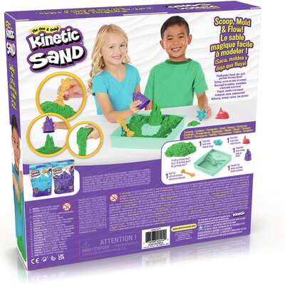 Zandbak-Set Met 454 gram Groen Speelzand Opbergzandbak 4 Vormen En Gereedschap Zandbak-Set Met 454 gram Groen Speelzand Opbergzandbak 4 Vormen En Gereedschap