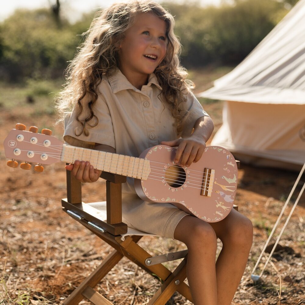 Houten gitaar - Roze FSC Safari Friends