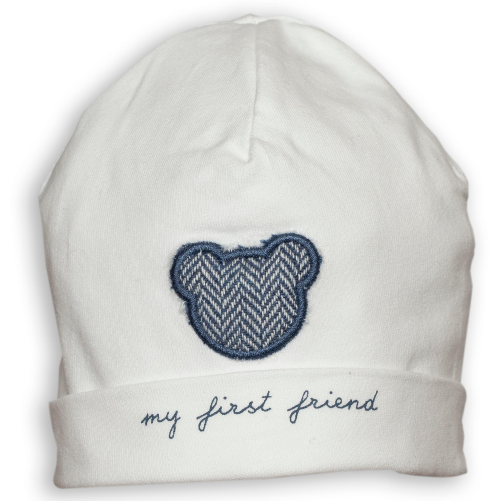 Mutsje kleine teddy Wit