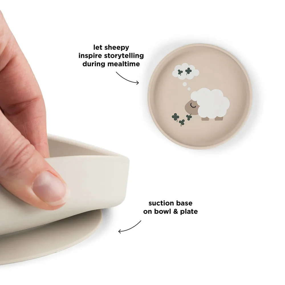 Silicone Stick&Stay bord Tiny farm Sand