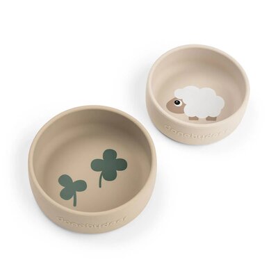 Silicone kom set 2 pcs Sheepy Sand