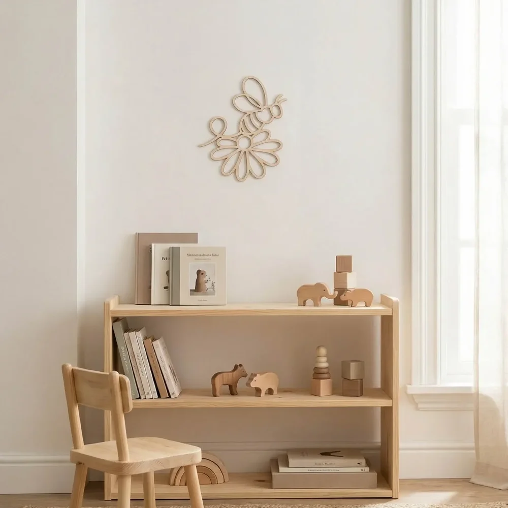 Tussen de bloemen - wanddeco Bij - rust 25x25  