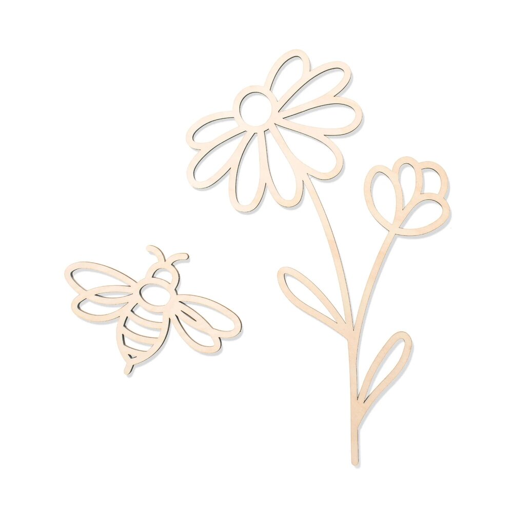 Tussen de bloemen - wanddeco Bij - vlucht 25x25  