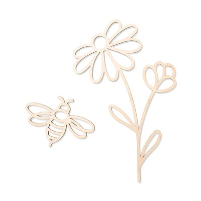 Tussen de bloemen - wanddeco Bij - vlucht 25x25  