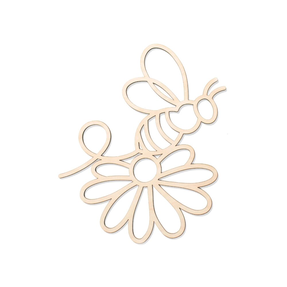 Tussen de bloemen - wanddeco Bij - rust 25x25  