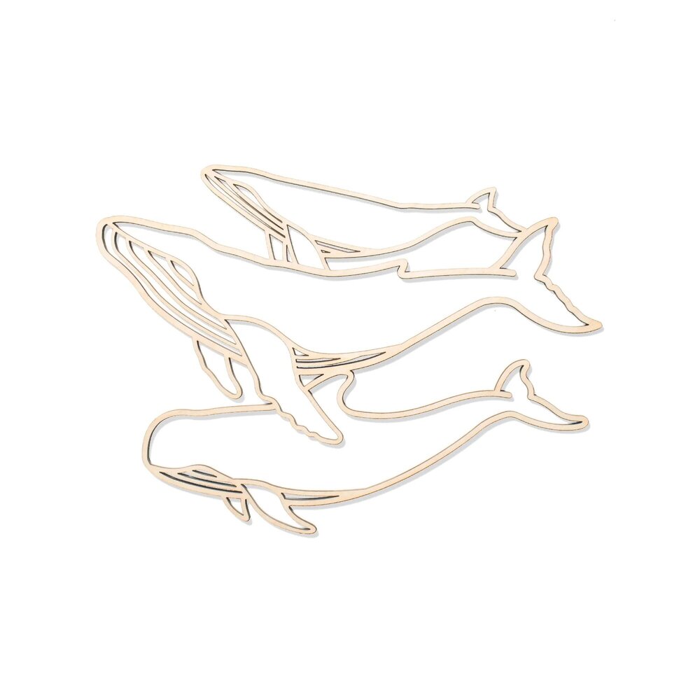 In de oceaan - wanddeco Walvis  - lijn 25x25  