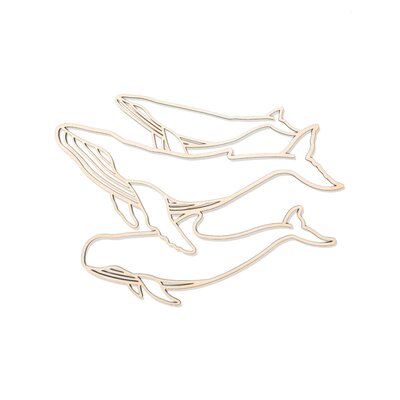 In de oceaan - wanddeco Walvis  - lijn 25x25  