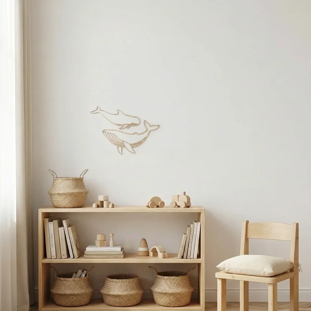 In de oceaan - wanddeco Walvis  - duo 25x25  