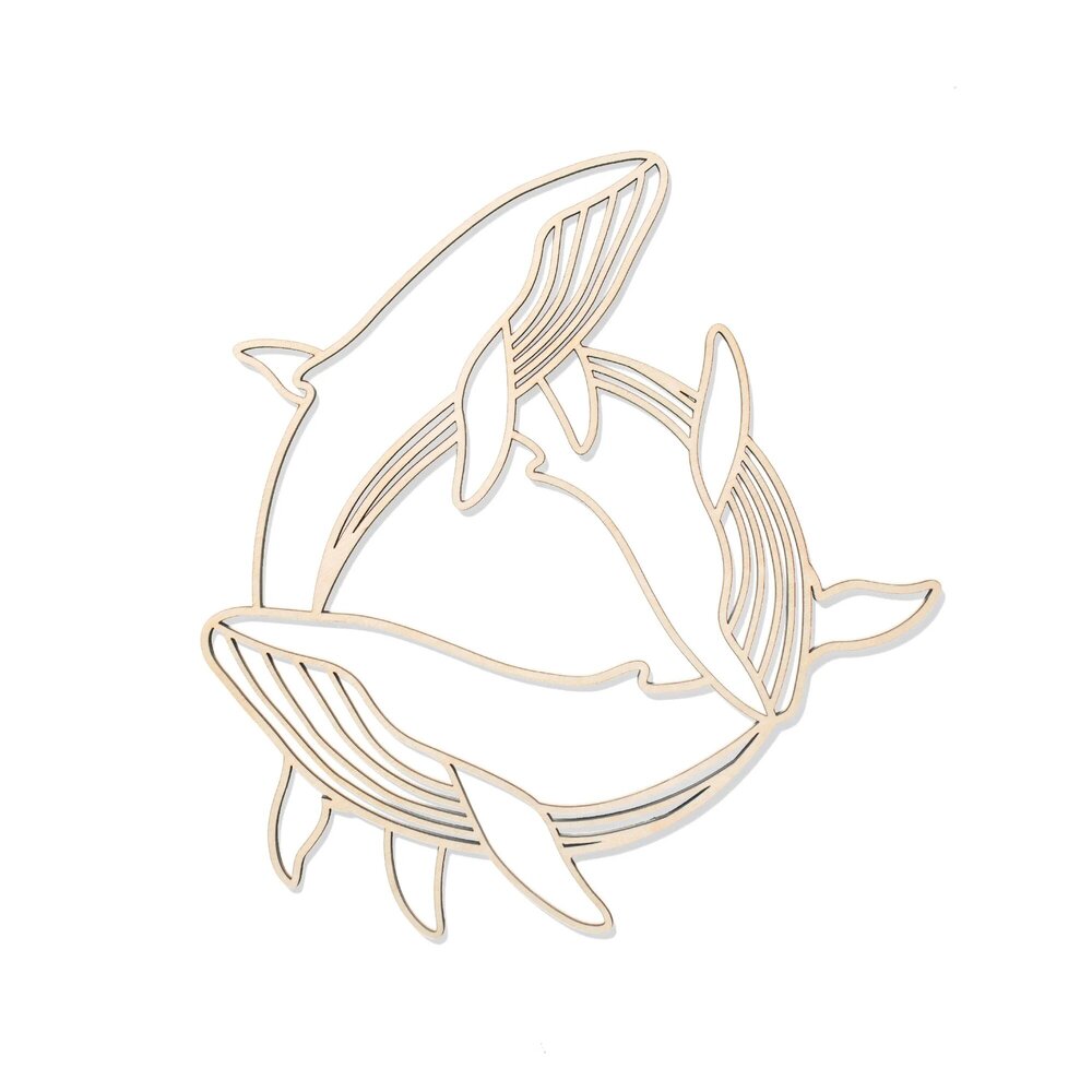 In de oceaan - wanddeco Walvis  - cirkel 25x25  