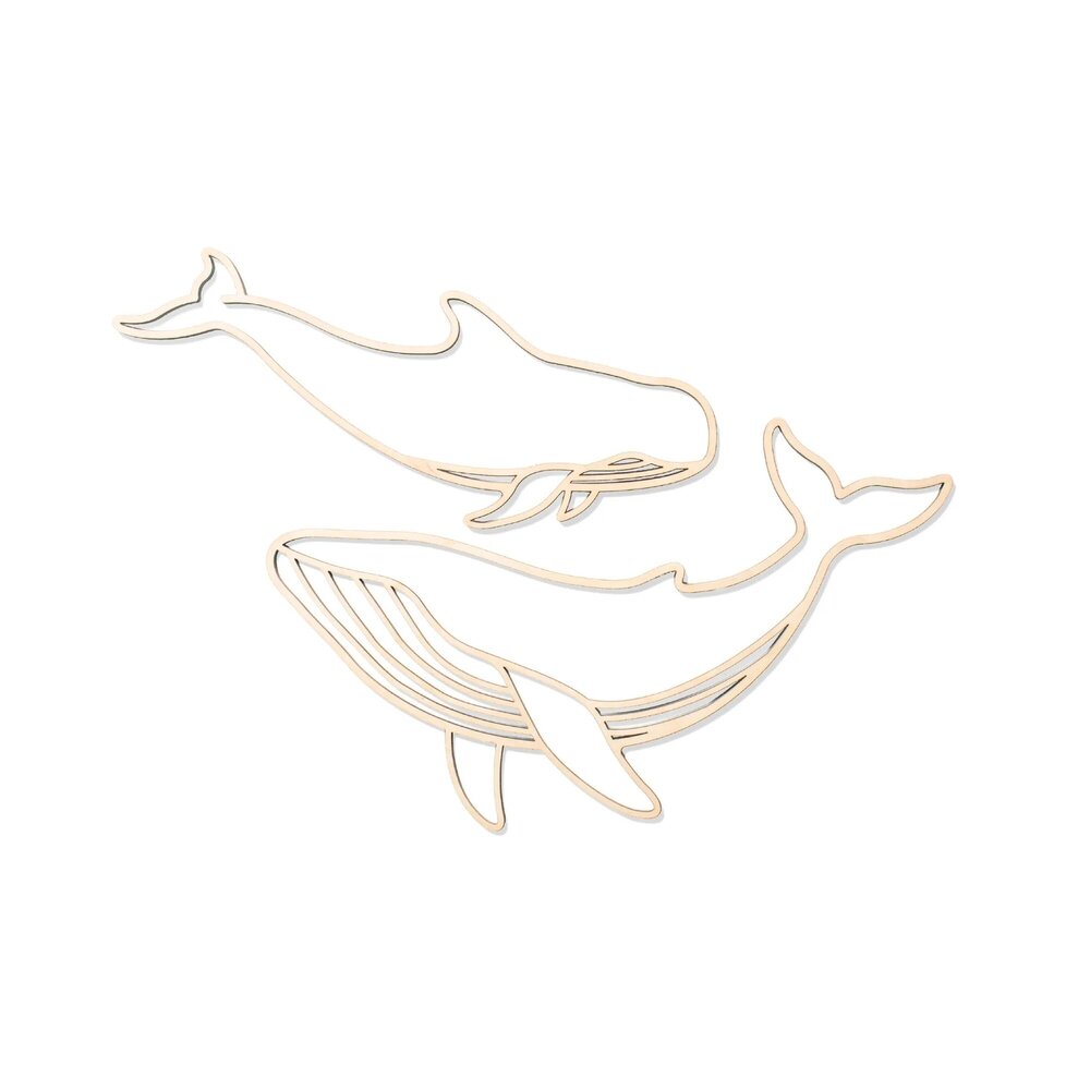 In de oceaan - wanddeco Walvis  - duo 25x25  