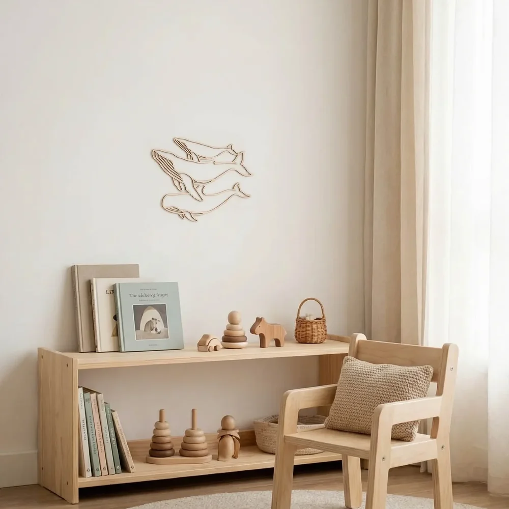 In de oceaan - wanddeco Walvis  - lijn 25x25  