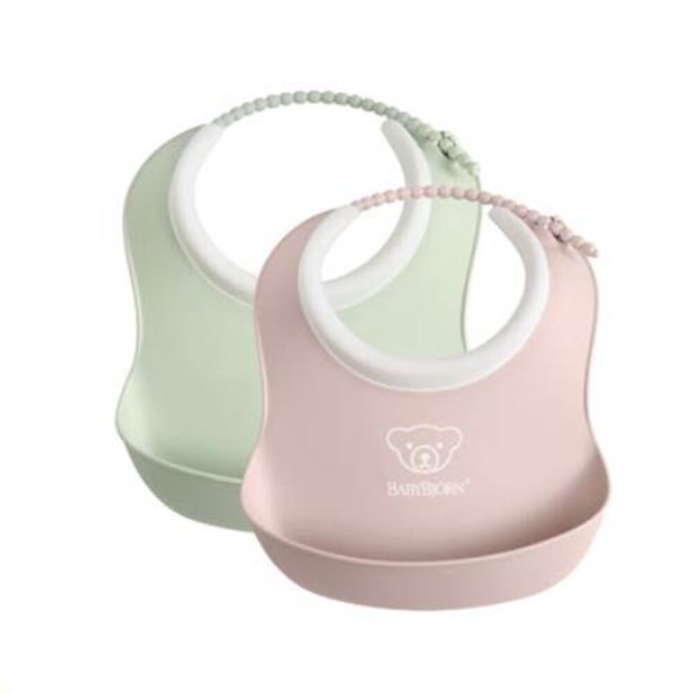 Baby Slabbetje duopack Pastelgroen Pastelroze