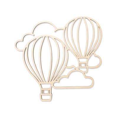 Boven de wolken - wanddeco Luchtballon - duo 25x25  