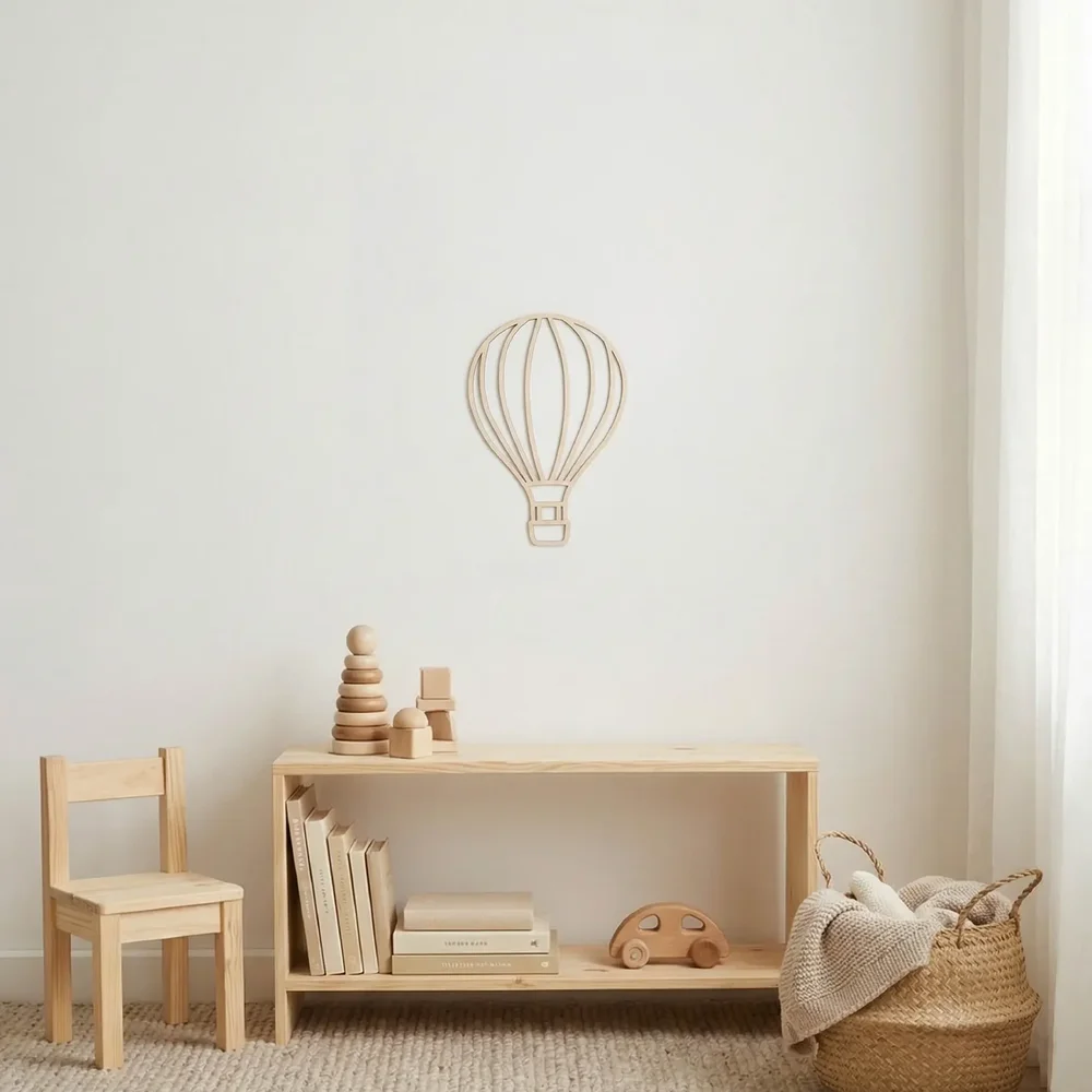 Boven de wolken - wanddeco Luchtballon - solo 25x25  