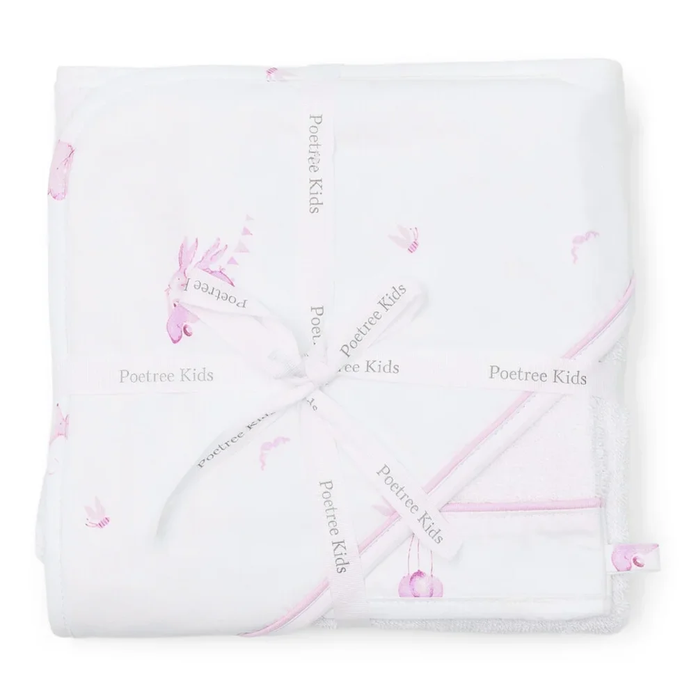 Badcape & washandje Dieren Pink Dreams