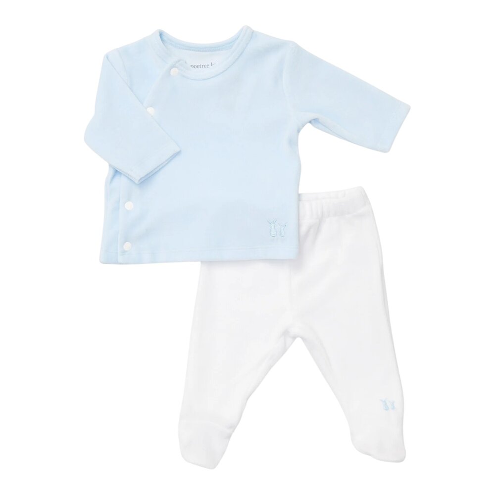 Comfy Velours Baby set Baby blue