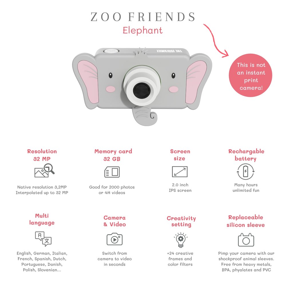 Digitale kindercamera - Zoo Friends elephant