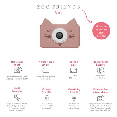 Digitale kindercamera - Zoo Friends cat