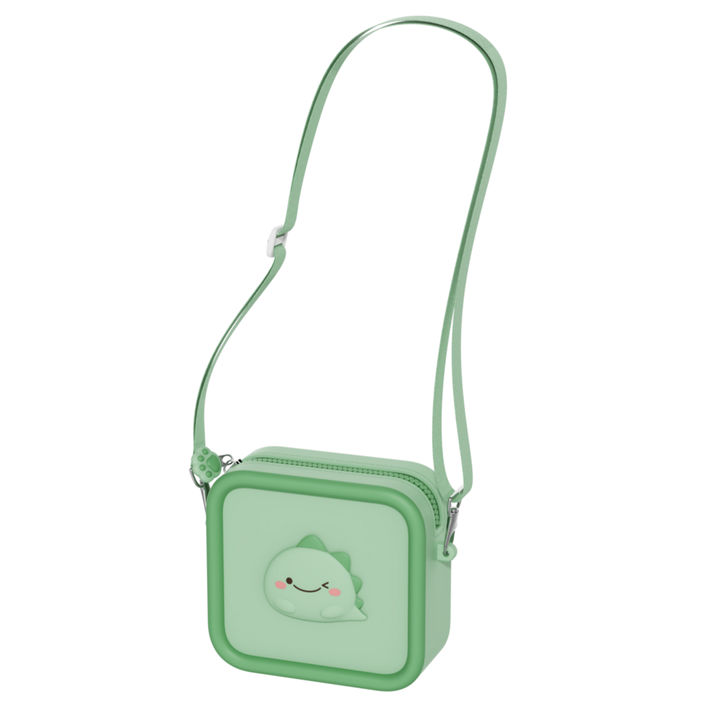 Siliconen tas Dino green
