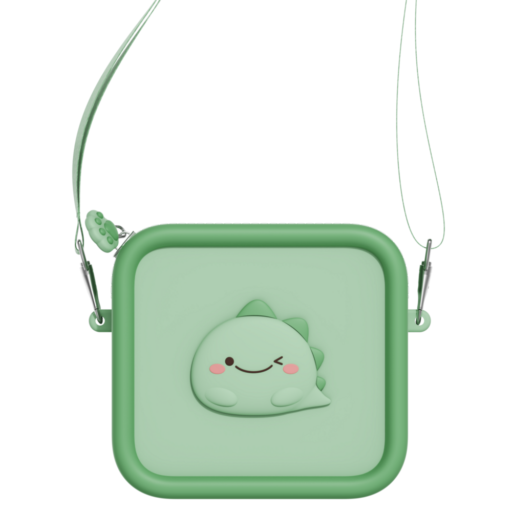 Siliconen tas Dino green
