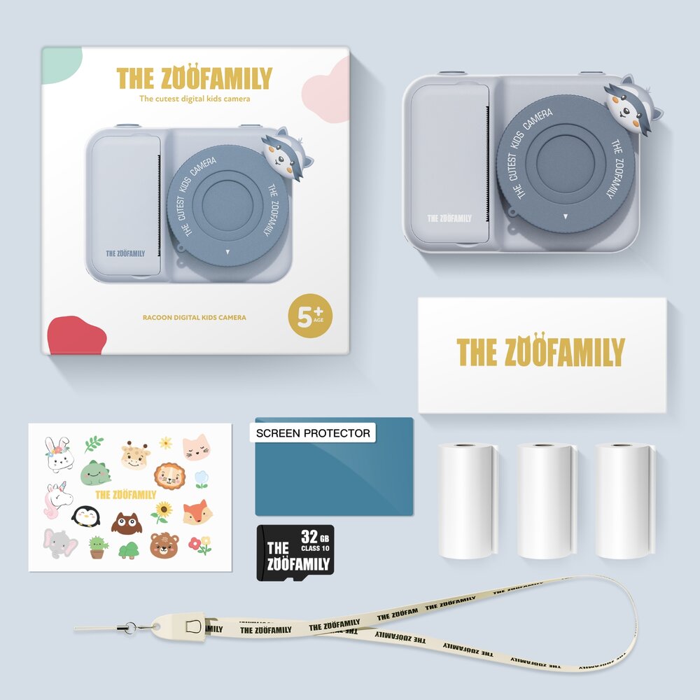 3-in-1 Instant print kindercamera Raccoon