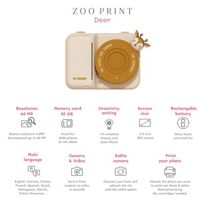 3-in-1 Instant print kindercamera Deer