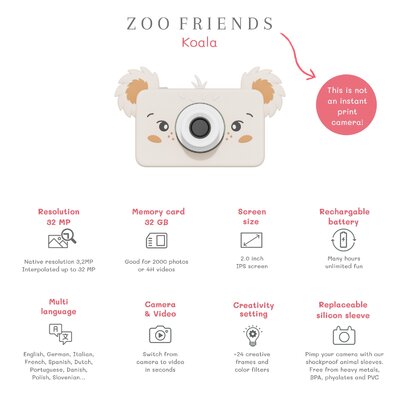 Digitale kindercamera - Zoo Friends Koala