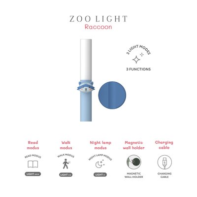 Zoo Light (lees)lampje Racoon