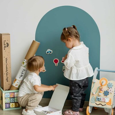 Magnetisch wandbord  + 2 krijtjes Cyan Wave