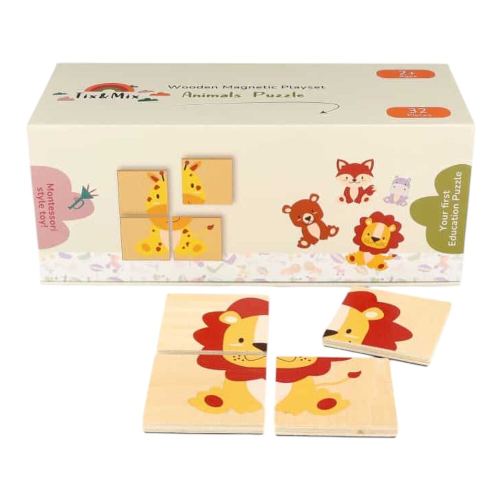 Magnetisch speelset Animals en puzzels, 32 stuks