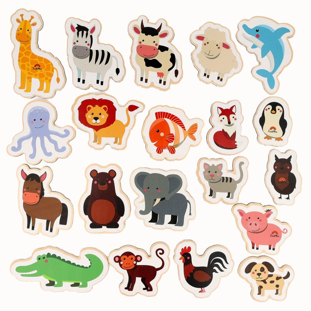 Magnetisch speelset meet the animals, 20 stuks