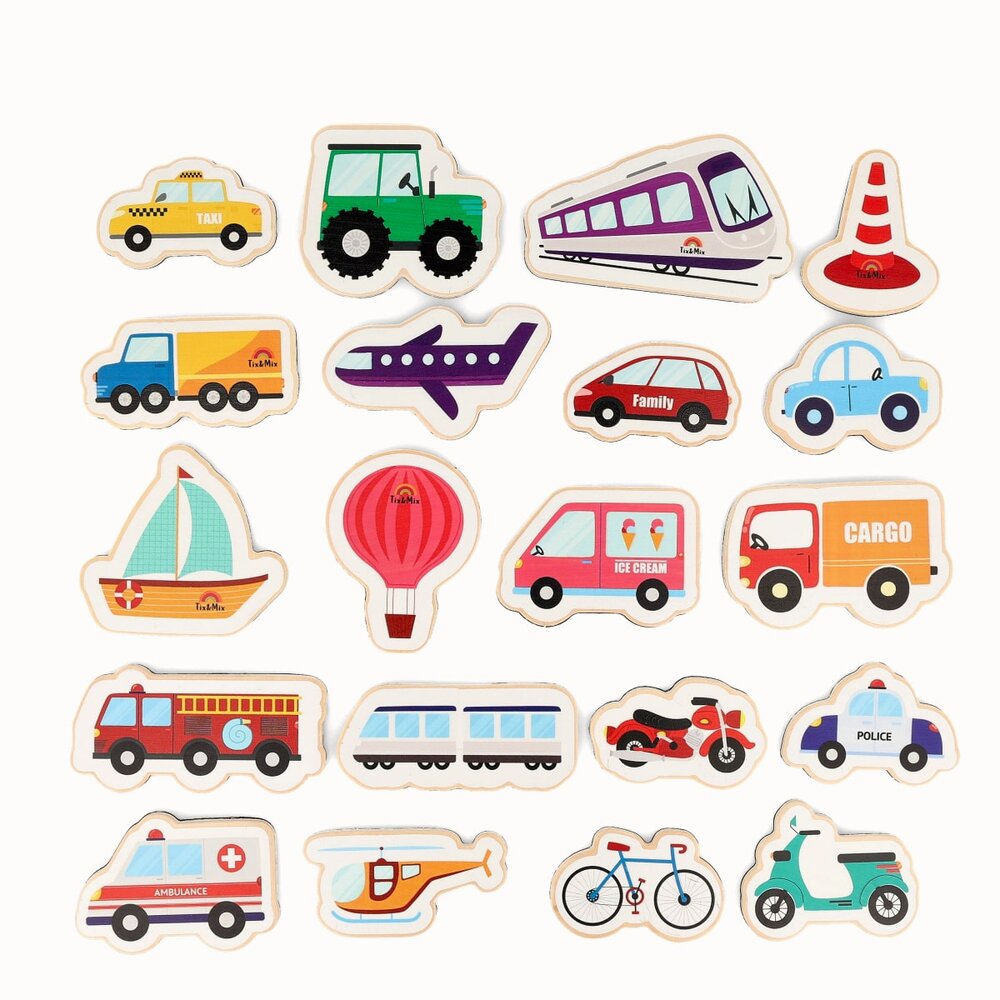 Magnetisch speelset explore vehicles, 20 stuks
